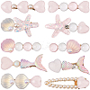 2 Bags 2 Styles Resin & Alloy Alligator Hair Clips AJEW-CY0001-39A-1