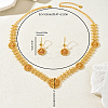 Elegant Brass Flower Charm Necklace & Earrings Sets for Women EH6760-2