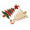 Christmas Trees with Star Alloy Dangle Stud Earrings for Women EJEW-Z078-03A-3