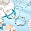 2Pcs Adjustable Synthetic Turquoise Dyed Beads & Natural Cowrie Shell Beaded Braided Bead Bracelets for Women BJEW-JB11544-1