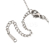 201 Stainless Steel Teardrop with Yoga Pendant Necklace with Cable Chains NJEW-Q317-35P-3