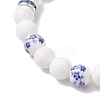 Dyed & Heated Natural Mashan Jade Round Beads Stretch Bracelets for Women BJEW-JB12207-3