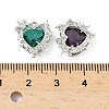 Brass & Glass Micro Pave Cubic Zirconia Pendants KK-S532-04P-3