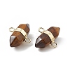 Natural  Mixed Gemstone Double Terminal Pointed Connector Charms G-P491-11G-5