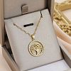 Brass Micro Pave Clear Cubic Zirconia Tree of Life Pendants LS-NJEW-H066-01E-G-1