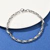 201 Stainless Steel Link Chain Bracelets for Men Women BJEW-B143-03P-3