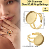 8Pcs 304 Stainless Steel Cuff Ring Settings STAS-BBC0008-13C-2
