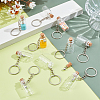 16Pcs Glass Bottle Keychains KEYC-NB00036-4