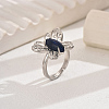Simple Butterfly Natural Sodalite Adjustable Ring UP5145-2-1