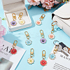 10Pcs 5 Styles Daisy Alloy Enamel Pendant Decoration HJEW-PH02102-5