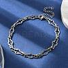 304 Stainless Steel Cross Link Chains Bracelets for Men & Women BJEW-D042-41P-3
