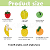 12Pcs 6 Styles Resin Pendants RESI-FP0001-41-3