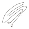 Round Brass Slider Lariat Necklaces for Women NJEW-G162-05P-4