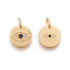Brass Micro Pave Cubic Zirconia Charms KK-O118-16MG-1