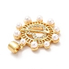 Brass Micro Pave Clear Cubic Zirconia Pendants KK-M235-14G-3