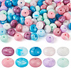  100Pcs 10 Colors Rondelle Food Grade Eco-Friendly Silicone Beads SIL-TA0001-42-9