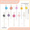 50Pcs 10 Colors Handmade Polymer Clay Flower Iron Head Pins DIY-AB00042-2