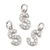 Brass Micro Pave Grade AAA Cubic Zirconia Charms ZIRC-P067-11P-S-NR-1