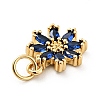 Rack Plating Brass Micro Pave Cubic Zirconia Charms ZIRC-F129-34C-G-3