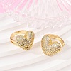 Brass Micro Pave Clear Cubic Zirconia Cuff Earrings EJEW-Q045-06G-1