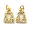 Rack Plating Brass Micro Pave Cubic Zirconia Pendants KK-K386-02C-G-1