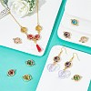 32Pcs 7 colors Glass Connector Charms GLAA-AR0001-29-3