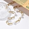 Ion Plating(IP) 304 Stainless Steel Oval Link Chain Necklaces for Women NJEW-P320-23G-1
