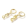 Brass Clear Cubic Zirconia Hoop Earrings EJEW-M045-01S-2