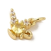 Brass Micro Pave Clear Cubic Zirconia Pendants KK-R162-016B-G-2