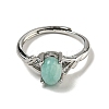 Oval Natural Amazonite Rings RJEW-Q818-01P-01A-3