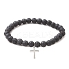3Pcs Natural & Synthetic Mixed Gemstone Beads Stretch Bracelets BJEW-JB13252-3