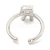 Rack Plating Brass Open Cuff Rings for Women RJEW-F162-01P-R-3