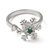 Rotatable Cubic Zirconia Snowflake Open Ring LS-RJEW-Q776-04P-2