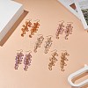 Glass Teardrop Cluster Dangle Earrings EJEW-JE05215-2