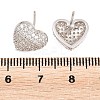 Brass Micro Pave Clear Cubic Zirconia Stud Earrings EJEW-G471-31P-02-5