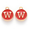 Golden Plated Alloy Enamel Charms ENAM-S118-03W-1