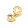 Brass Micro Pave Clear Cubic Zirconia Pendants KK-U007-02G-01-2