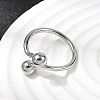 304 Stainless Steel Open Cuff Rings for Women RJEW-K313-19P-3
