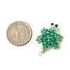 3D Electroplate Glass Seed Beaded Tortoise Pendants PALLOY-MZ00674-3