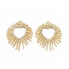 Brass Cubic Zirconia Pendants ZIRC-I062-19G-2