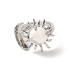 Natural Howlite Sun & Moon Open Cuff Rings RJEW-K241-01P-05-2