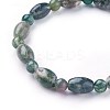 Natural Moss Agate Beads Stretch Bracelets BJEW-F380-03-3