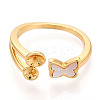 Butterfly Brass & Shell Cup Peg Ring Settings KK-N274-19G-2