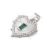 Rack Plating Brass & Cubic Zirconia Shell Pendants KK-S372-17P-2