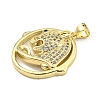 Brass Micro Pave Cubic Zirconia Pendants KK-K354-08A-G-2