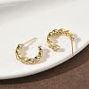 Brass Micro Pave Clear Cubic Zirconia Stud Earrings X-EJEW-G452-07G-3