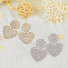 2 Pairs 2 Colors Crystal Rhinestone Heart Dangle Stud Earrings with 925 Sterling Silver Pin EJEW-AN0001-25-7