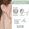 50Pcs 304 Stainless Steel Stud Earring Settings STAS-BBC0004-42-2