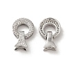 Brass Micro Pave Clear Cubic Zirconia Fold Over Clasps KK-M243-13P-2
