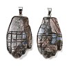 Natural Labradorite Carved Pendants G-K369-01P-01-1